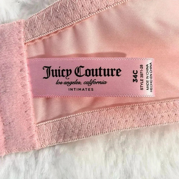 Juicy Couture Sexy Pink Push Up Bra size 34C & Cute Cat Lingerie Wash Bag New - Picture 4 of 7